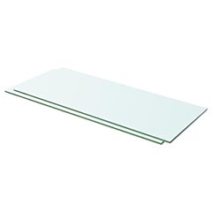 Shelves 2 Pcs Panel Glass Clear 23.6"x7.9" - Transparent