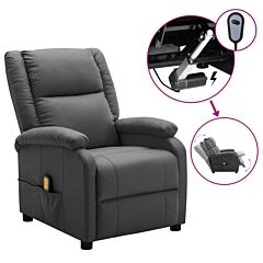 Electric Massage Recliner Anthracite Faux Leather - Anthracite