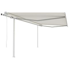 Automatic Retractable Awning With Posts 13.1'x9.8' Cream - Cream