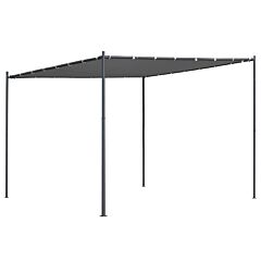Gazebo With Slanted Roof 118.1"x118.1"x98.8" Anthracite 180 G/m2 - Anthracite