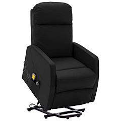 Stand-up Massage Recliner Black Faux Leather - Black