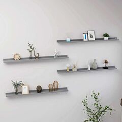 Wall Shelves 4 Pcs Gray 39.4"x3.5"x1.2" - Grey
