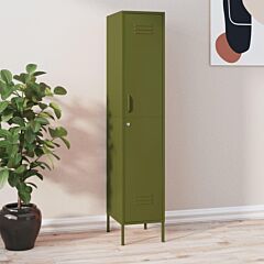 Locker Cabinet Olive Green 13.8"x18.1"x70.9" Steel - Green