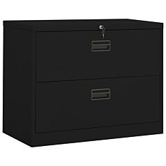 Filing Cabinet Black 35.4"x18.1"x28.5" Steel - Black