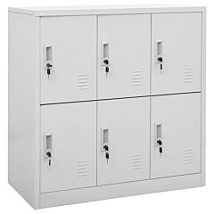 Locker Cabinet Light Gray 35.4"x17.7"x36.4" Steel - Grey