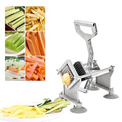 Vertical French Fries Machine With Four 3/8" & 1/4" & 1/2" Flower Blades & 4pcs Suction Cups & 2pcs Expansion Bolts  Yj - Silver