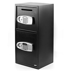 Double Door Iron Office Security Lock Digital Cash Gun Safe Depository Box - One Size