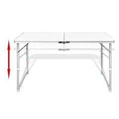 Free Shipping Collapsible Camping Table Height Adjustable Aluminum 120 X 60 Cm - 120 X 60 Cm