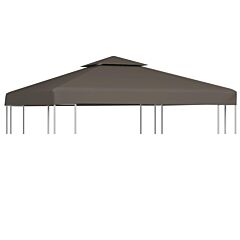 2-tier Gazebo Top Cover 0.68lb/m² 118.1"x118.1" Taupe - Brown