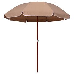 Parasol With Steel Pole 94.5" Taupe - Brown