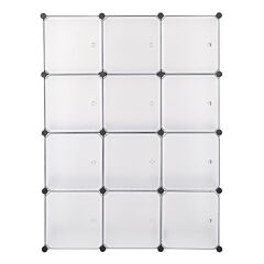 12-cube Storage Shelf Cube Shelving Bookcase Bookshelf Organizing Closet Toy Organizer Cabinet White Color Yf - White