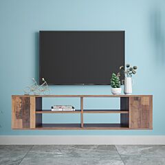 Wall Mounted Media Console,floating Tv Stand Component Shelf With Height Adjustable  Yj - Picture