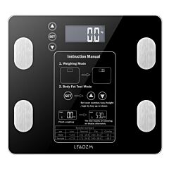 Smart Digital Bathroom Lcd Weight Body Scale Bmi Tempered Glass 400lbs/180kg - Black