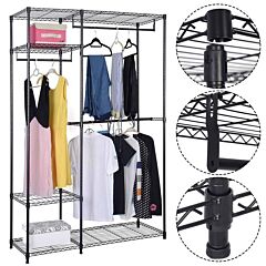 Free Shipping 4 Tiers Clothing Storage Rack Into Consideration  Clothing Storage Rack Black  Yj - Black