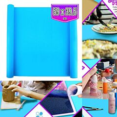 Oversize Silicone Craft Mat 23.6in Thick Nonstick Mats For Resin Molds Painting - Blue
