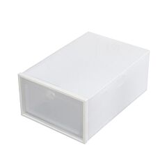 Shoe Storage Boxes 24 Pack Clear Plastic Stackable -white Yf - White