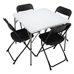 34" Blow Molding Foldable Square Table,only Table - White