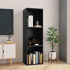 Book Cabinet/tv Cabinet Black 14.2"x11.8"x44.9" Chipboard - Black