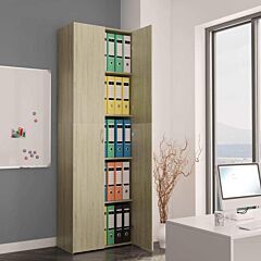 Office Cabinet Sonoma Oak 23.6"x12.6"x74.8" Chipboard - Brown
