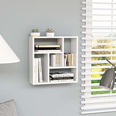 Wall Shelf High Gloss White 17.8"x6.3"x17.8" Chipboard - White