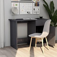 Desk High Gloss Gray 39.4"x19.7"x29.9" Chipboard - Grey