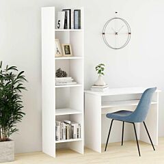 Book Cabinet White 15.7"x13.8"x70.9" Chipboard - White