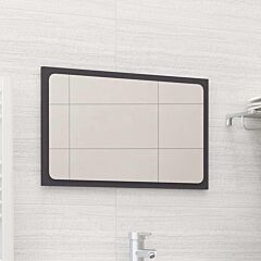 Bathroom Mirror Gray 23.6"x0.6"x14.6" Chipboard - Grey