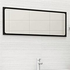 Bathroom Mirror Black 39.4"x0.6"x14.6" Chipboard - Black