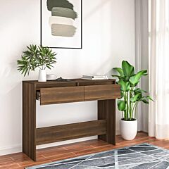 Console Table Brown Oak 39.4"x13.8"x13.8" Chipboard - Brown