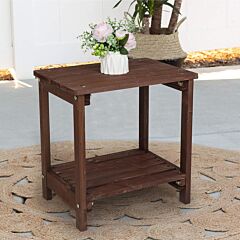 Rectangular Side Table For Patio, Porch, Garden, Indoor Outdoor Companion 19.7l 14.w 19.7h Inches - As Pictures