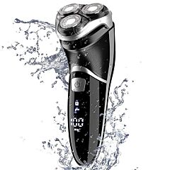 Max-t Men's Electric Shaver - Corded And Cordless Rechargeable 3d Rotary Shaver Razor For Men With Pop-up Sideburn Trimmer Wet And Dry Painless 100-240v Black Yf - Black