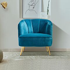 Accent Chair Armchair Blue  Velvet - Bule