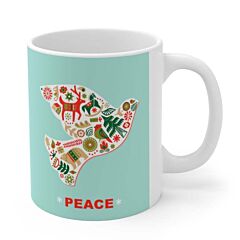 Christmas Dove With Peace Ceramic Mug 11oz - One Size