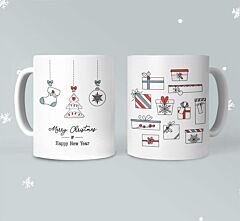 Merry Christmas Mug With Stockings And Presents - One Size