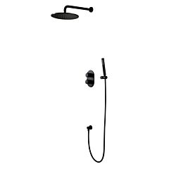 Thermostatic Complete Rainfall Shower System With Rough-in Valve - Black