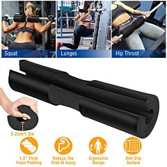 Barbell Pad Support Squat Bar Foam Cover Pad Weight Lifting Pull Up Neck Shoulder Protector - Black