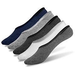No Show Socks 5 Pairs Breathable Boat Socks Non-slip Low Cut Invisible Socks - Multi-color