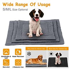 Dog Bed Mat Comfortable Fleece Pet Dog Crate Carpet Reversible Pad Joint Relief  S Size - S