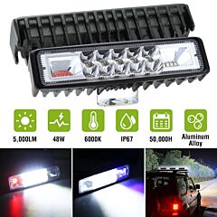 6" Led Light Bar 48w 5000lm Offroad Driving Spot Lights Work Light Pods - Black