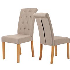 Tufted Parsons Chair (set Of 2) - Tan