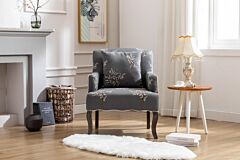 23' Wide Tufted Cotton Chair With Pillow - Gray