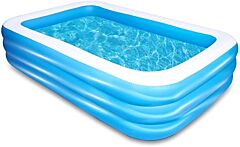 Inflatable Swimming Pool Full-sized Above Ground Kid Family Outdoor Lounge Pool,100"x 66"x 23" - 100"x 66"x 23"