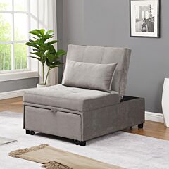 Folding Ottoman Sofa Bed Gray - Gray