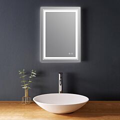 01 Rectangular Bathroom Mirrors With Adjustable Lights And Anti-fog Water - Natural