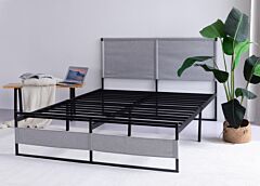 V4 Metal Bed Frame 14 Inch Queen Size With Headboard And Footboard, Mattress Platform With 12 Inch Storage Space - Grey