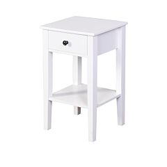 White Bathroom Floor-standing Storage Table With A Drawer Yf - White