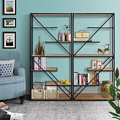 31.5 Inches Wide 71 Inches High  Metal Etagere Bookcase - As Picture
