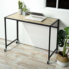 Wooden Top Console Table, With Lockable Wheels - As Picture